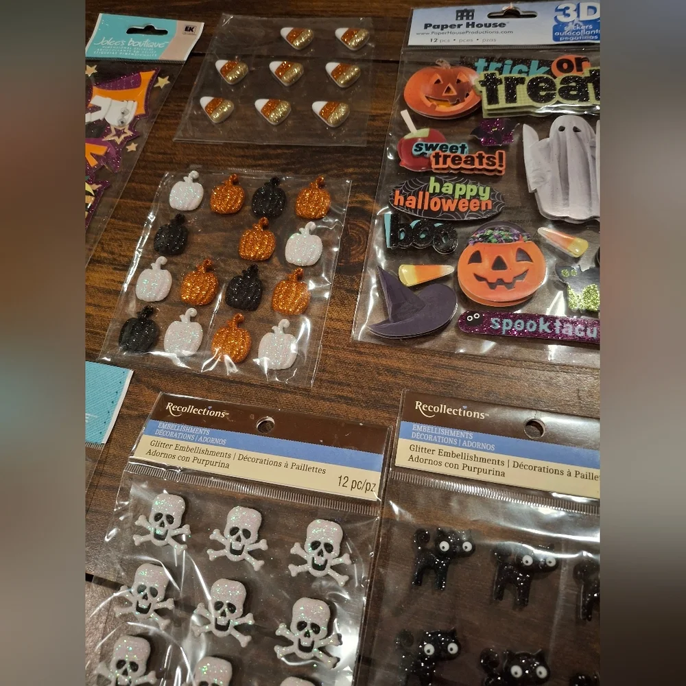 Sticker Lot Pack Scrapbook Embellishments Planner Puffy 3D Halloween Fall Scary
